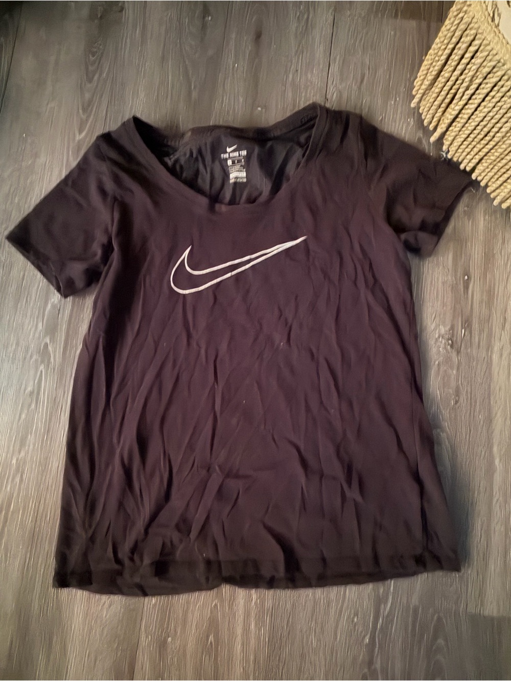 Nike Black Short-Sleeve Tee with White Swoosh